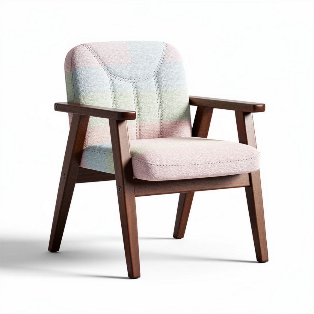 Fabric Upholstered Accent Chair for Living Room Use, Wooden Frame, 60 x 70 x 80cm