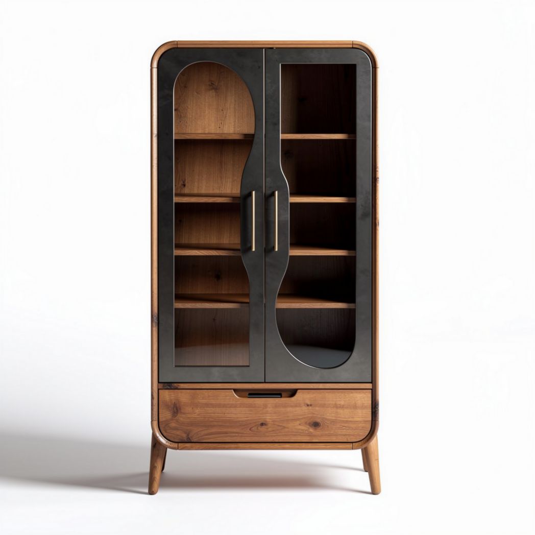 Wooden Display Cabinet for Living Room Organization – 80 x 40 x 150cm