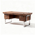 Wooden Office Desk with Storage Drawers – Suitable for Workspaces – Made of Wood and Metal – 150 x 75 x 75cm