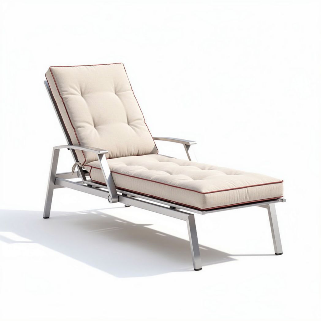 Aluminum Frame Chaise Lounge Chair for Outdoor Use with Cushions – 160 x 70 x 90cm