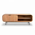 Walnut Wood TV Stand with Open Shelf and Drawers – 150 x 40 x 50cm