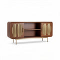 Wooden TV Stand with Decorative Doors – Ideal for Living Room Display – Constructed from Wood and Metal – 150 x 45 x 70cm